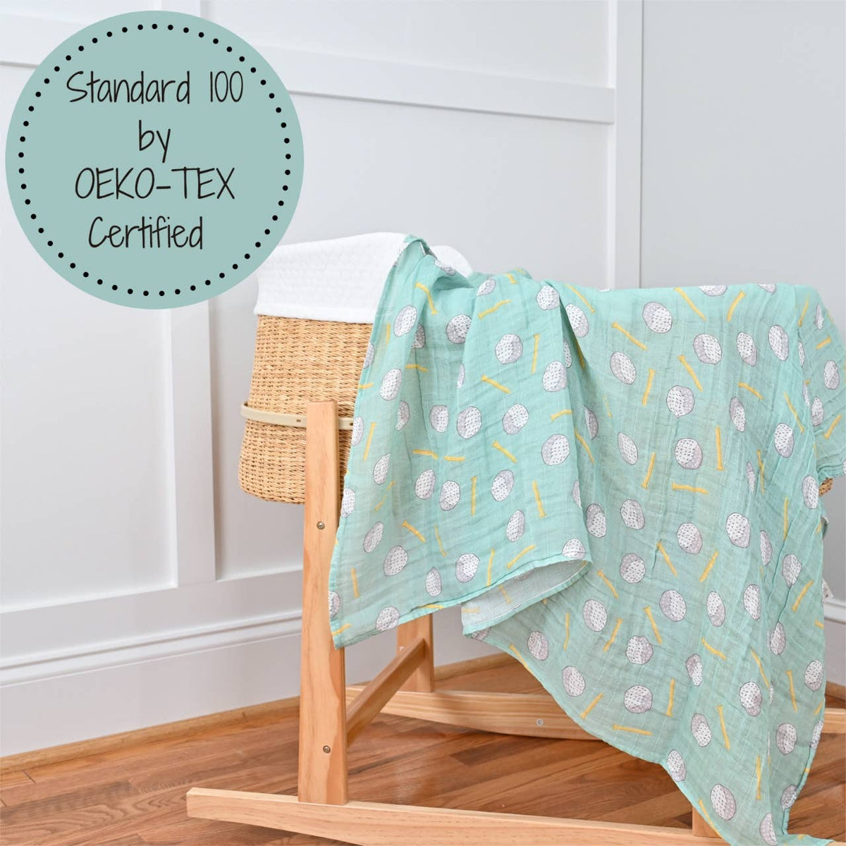 Baby Muslin Swaddle Blanket 47x47 Hole In One