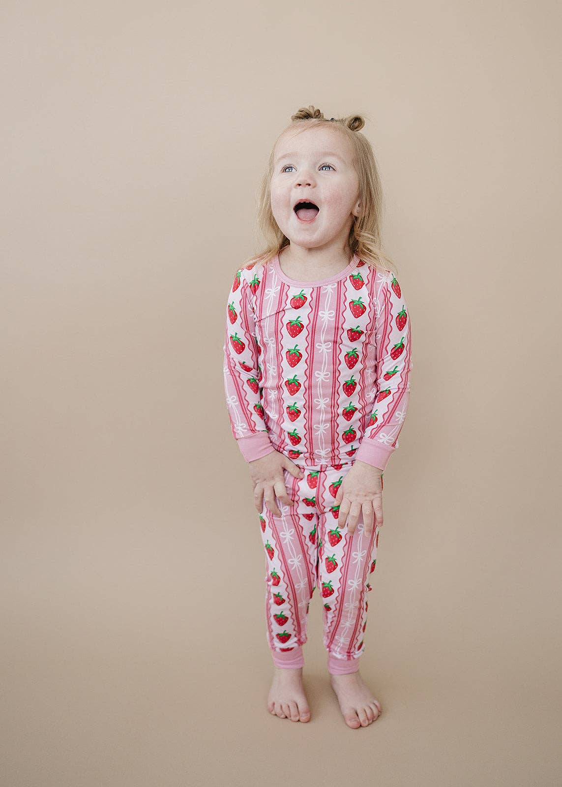 Bamboo Two Piece Set | Strawberry: 6-7Y