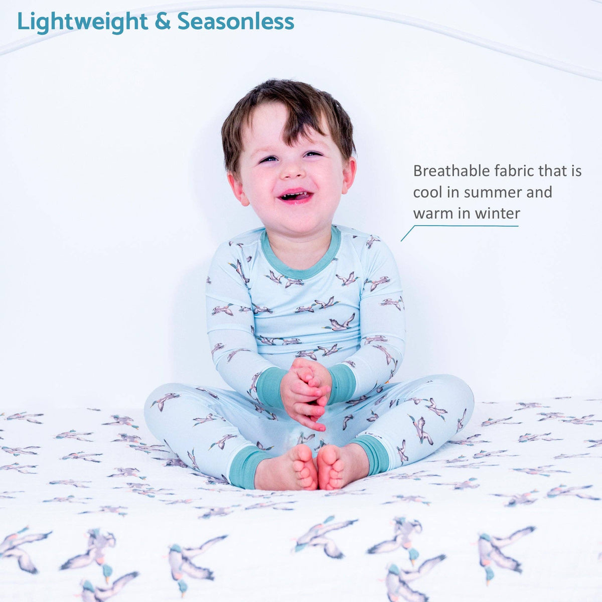 Kids 2-Piece Bamboo Pajama Set Quackin Up Mallard Duck: 4T