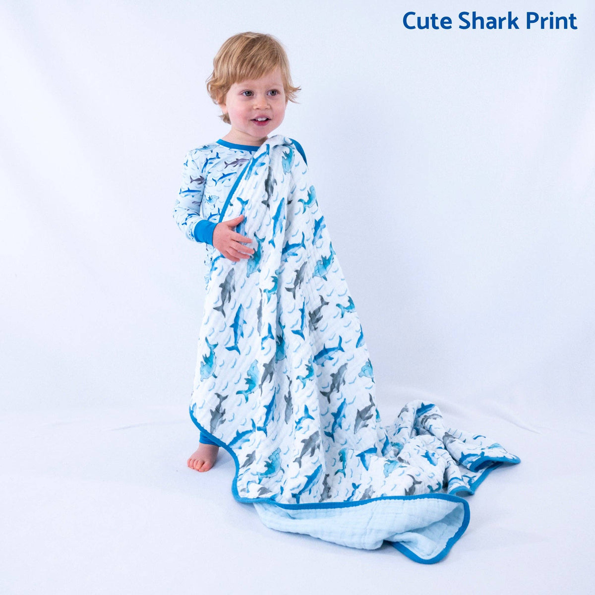 Kids 2-Piece Bamboo Pajama Long Sleeve Set Jawsome Shark: 2T