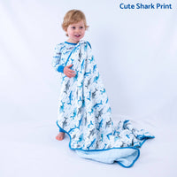 Kids 2-Piece Bamboo Pajama Long Sleeve Set Jawsome Shark: 3T