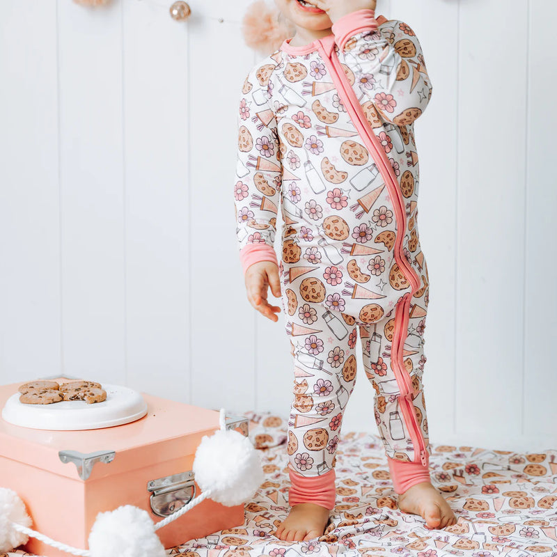Boho Christmas Dream Romper || Pink - Milk + Cookies