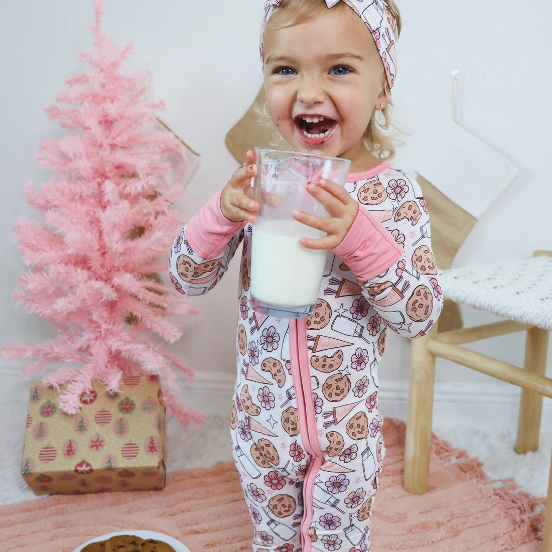 Boho Christmas Dream Romper || Pink - Milk + Cookies