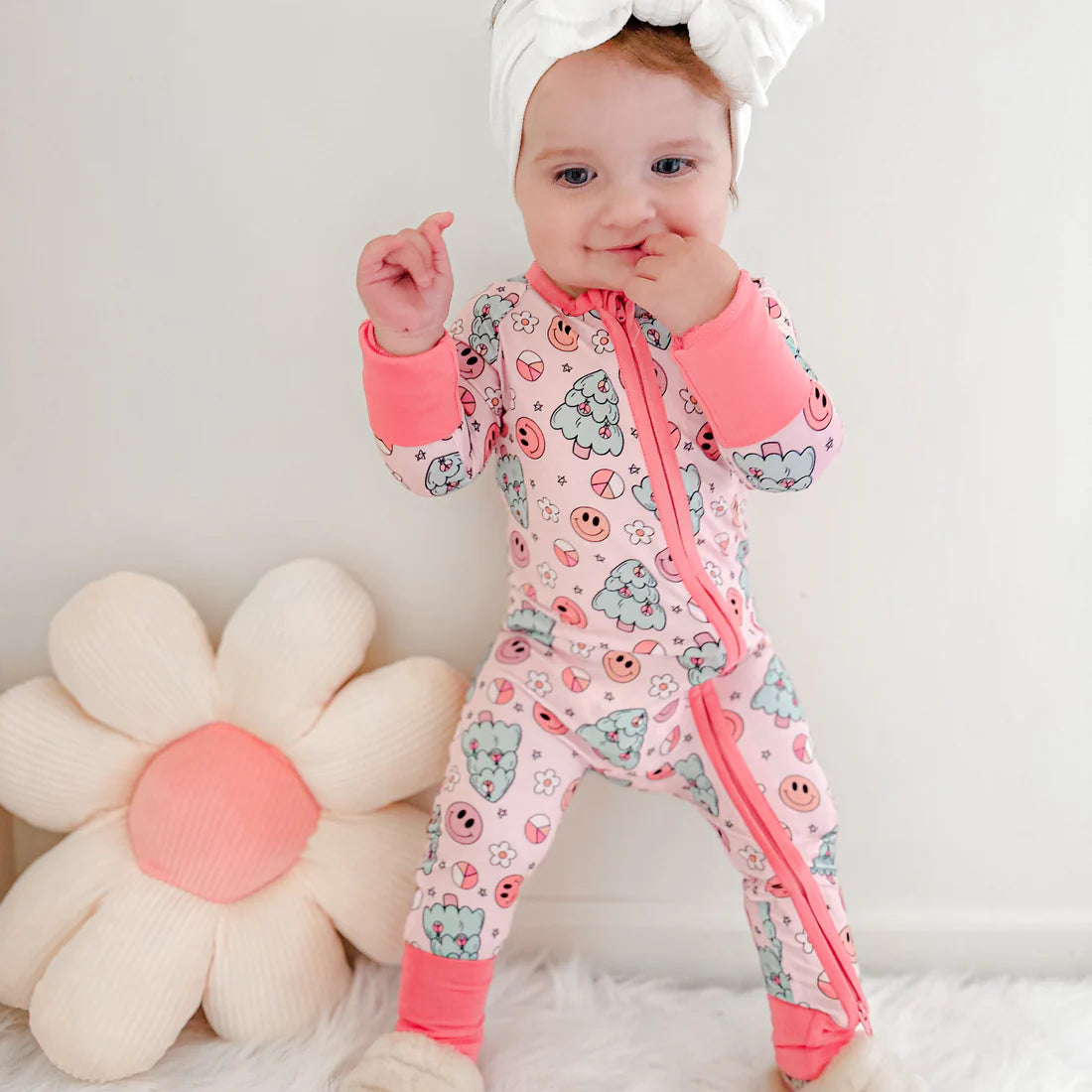 Groovy + Bright Dream Romper || Pink