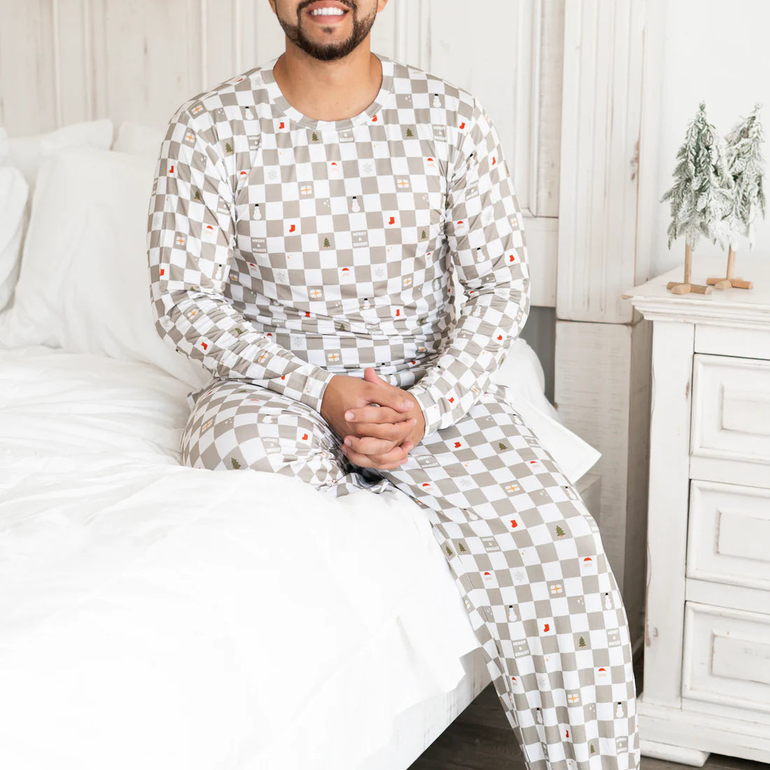 Merry + Bright Checks Christmas Dream Men's Set || Sage