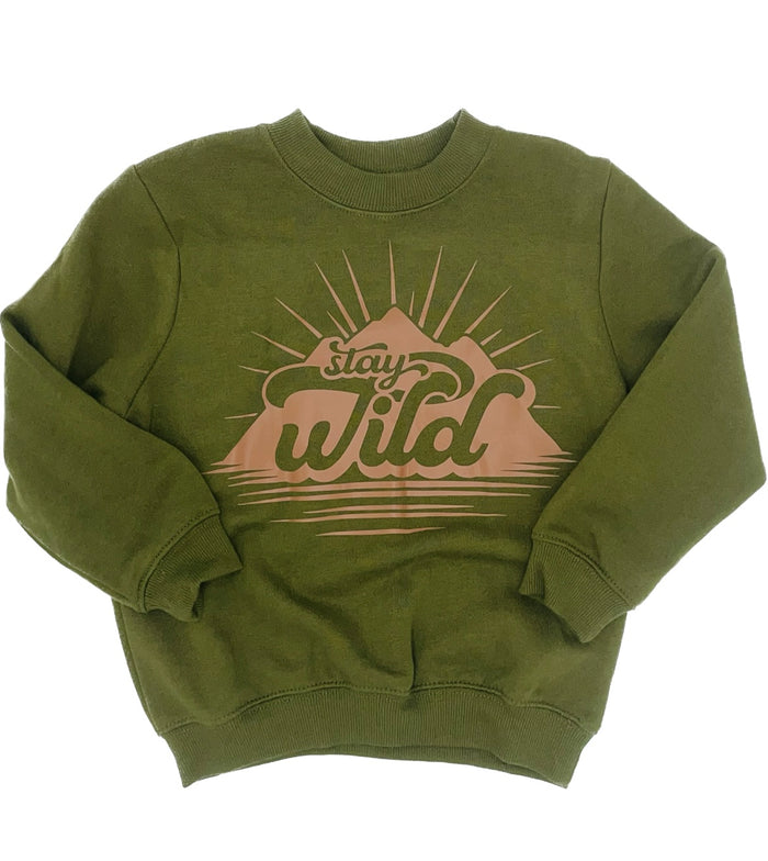 Stay Wild Sweatshirt || Olive