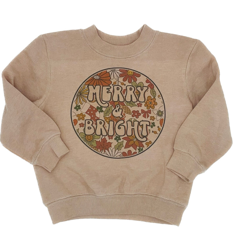 Boho Merry + Bright Sweatshirt || Camel - Kids + Women's