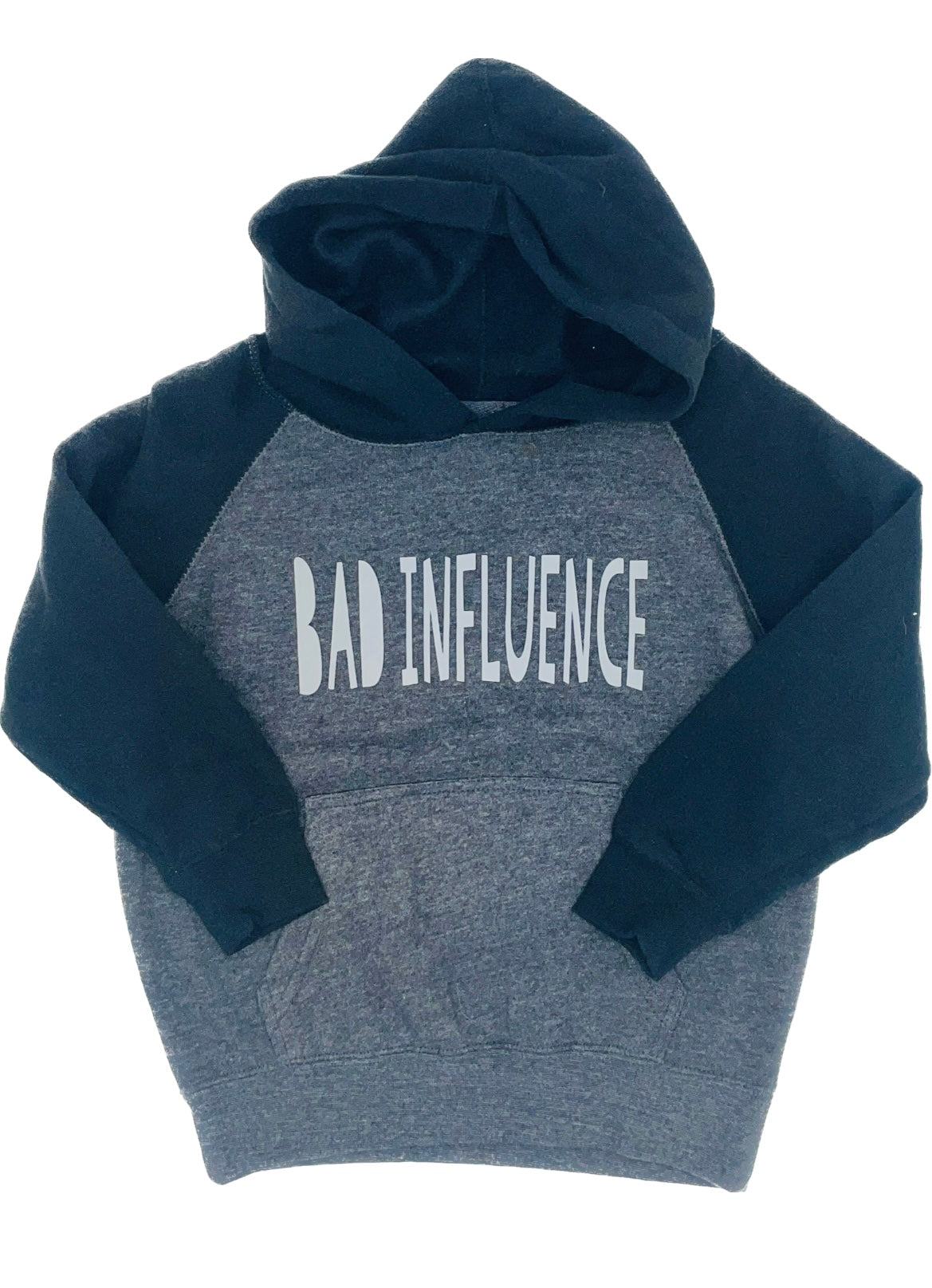 Bad Influence Hoodie Sweatshirt || Charcoal + Black – Jensy Lane