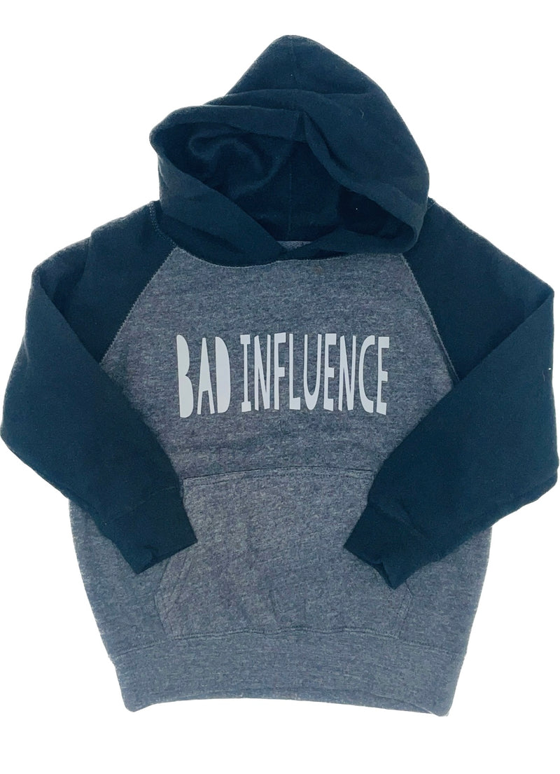 Bad Influence Hoodie Sweatshirt || Charcoal + Black