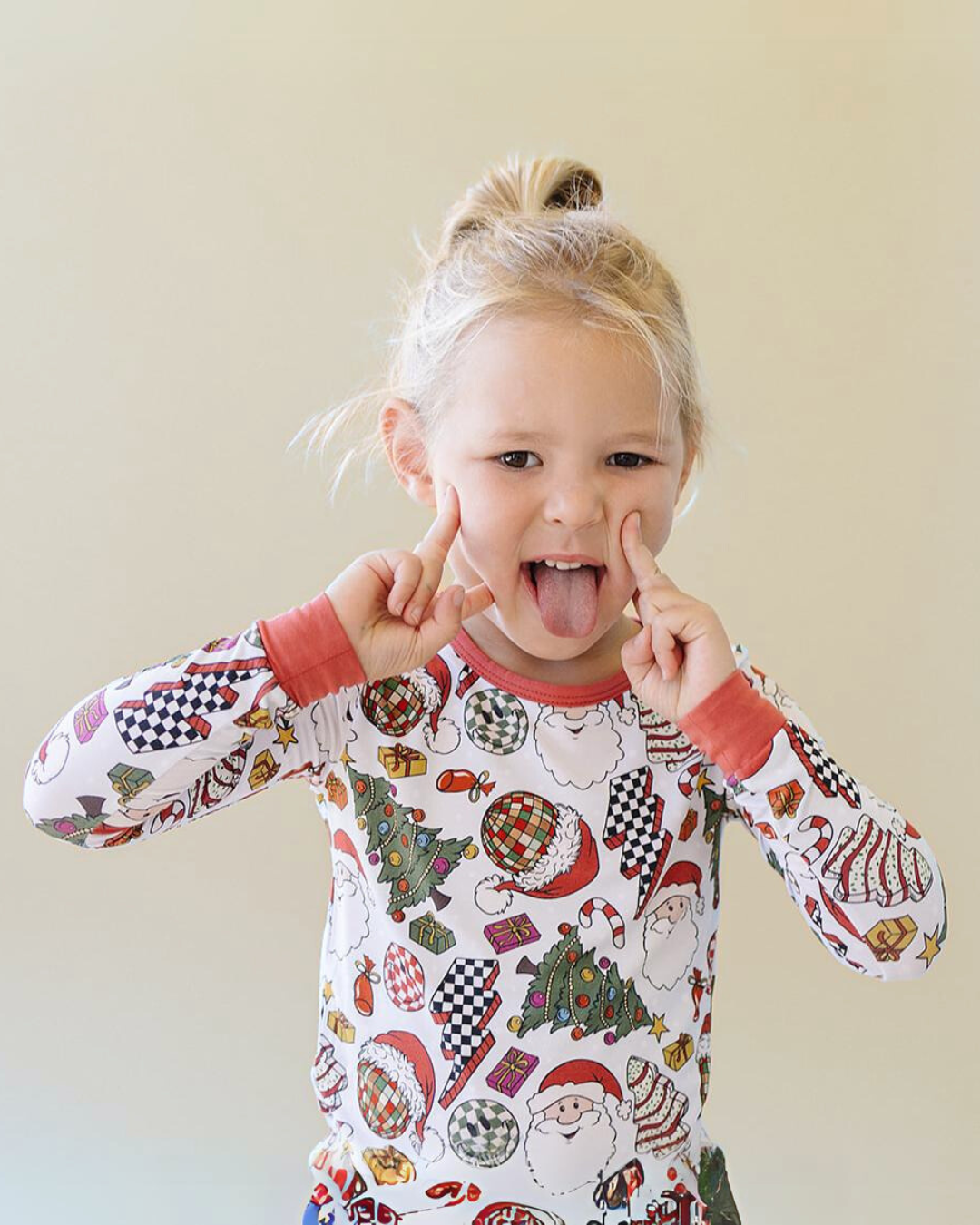 Bamboo Kids' Clothing Two Piece Set | Retro Christmas: 8-9Y