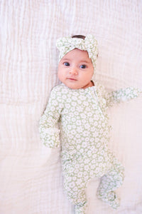 Sage Ditsy Floral Bow Headband