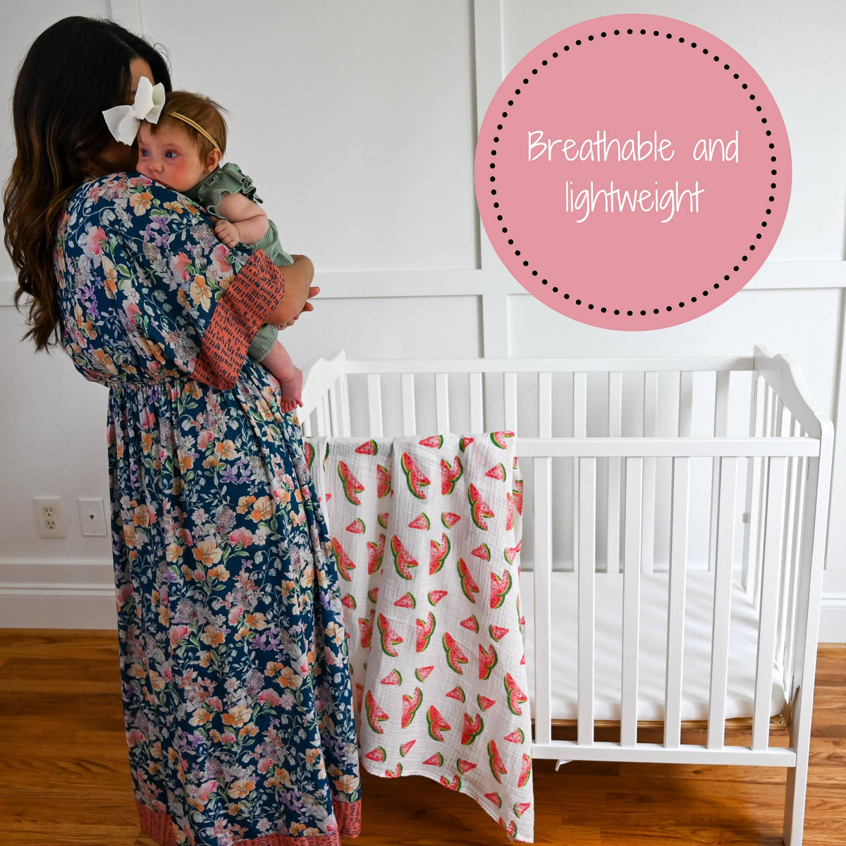 Baby Muslin Swaddle Blanket 47x47 One In A Melon