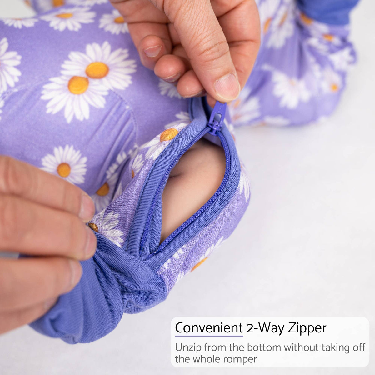 Bamboo Baby Convertible Zipper Pajama Lazy Daisy: 12-18 Months
