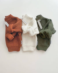 Chunky Knit Sweater | Green: 12-24M