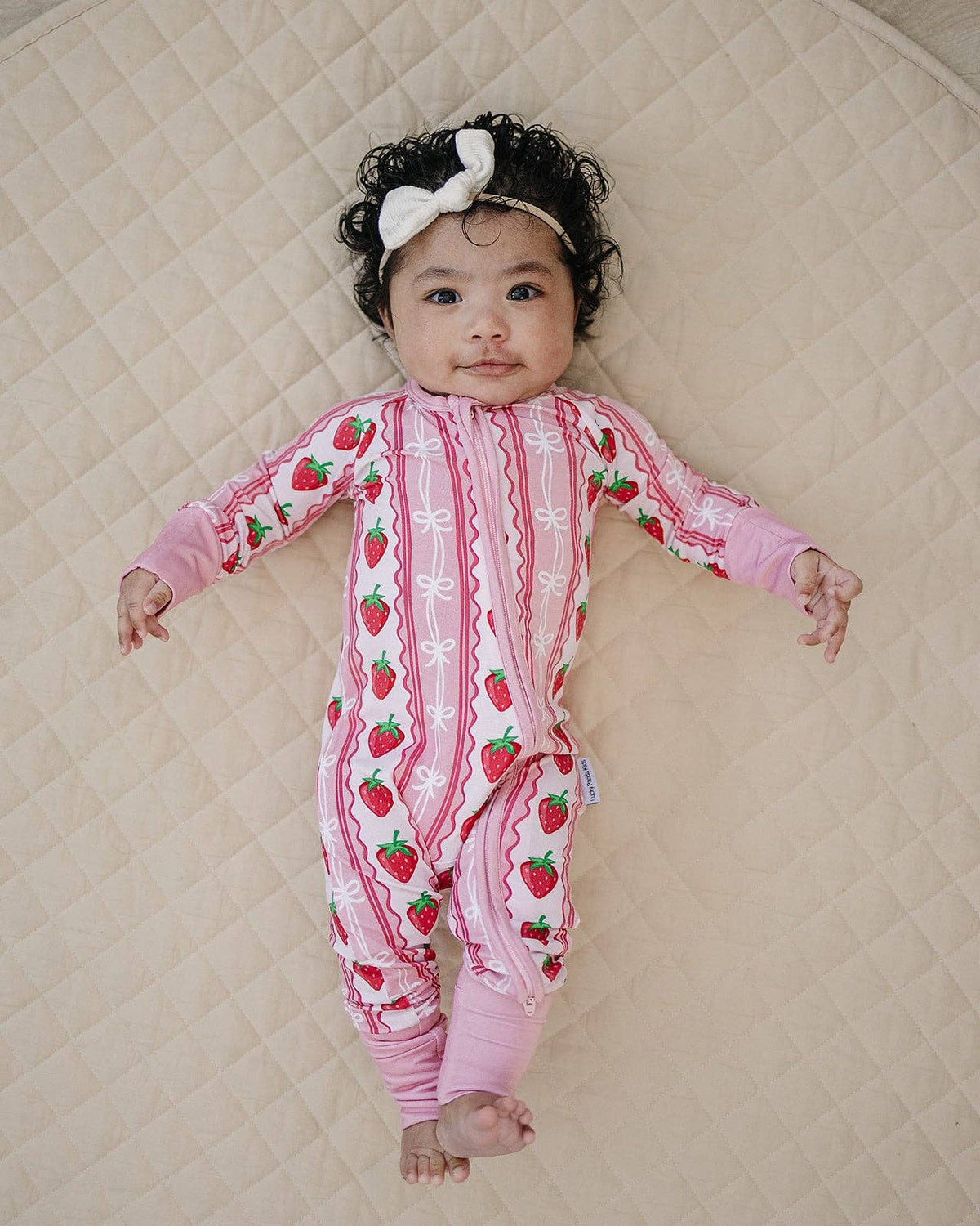 Bamboo Zip Romper | Strawberry: 0-3M