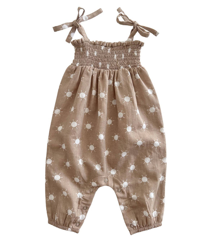 Sand Sun / Organic Smocked Jumpsuit (Baby - Kids): 0-3M