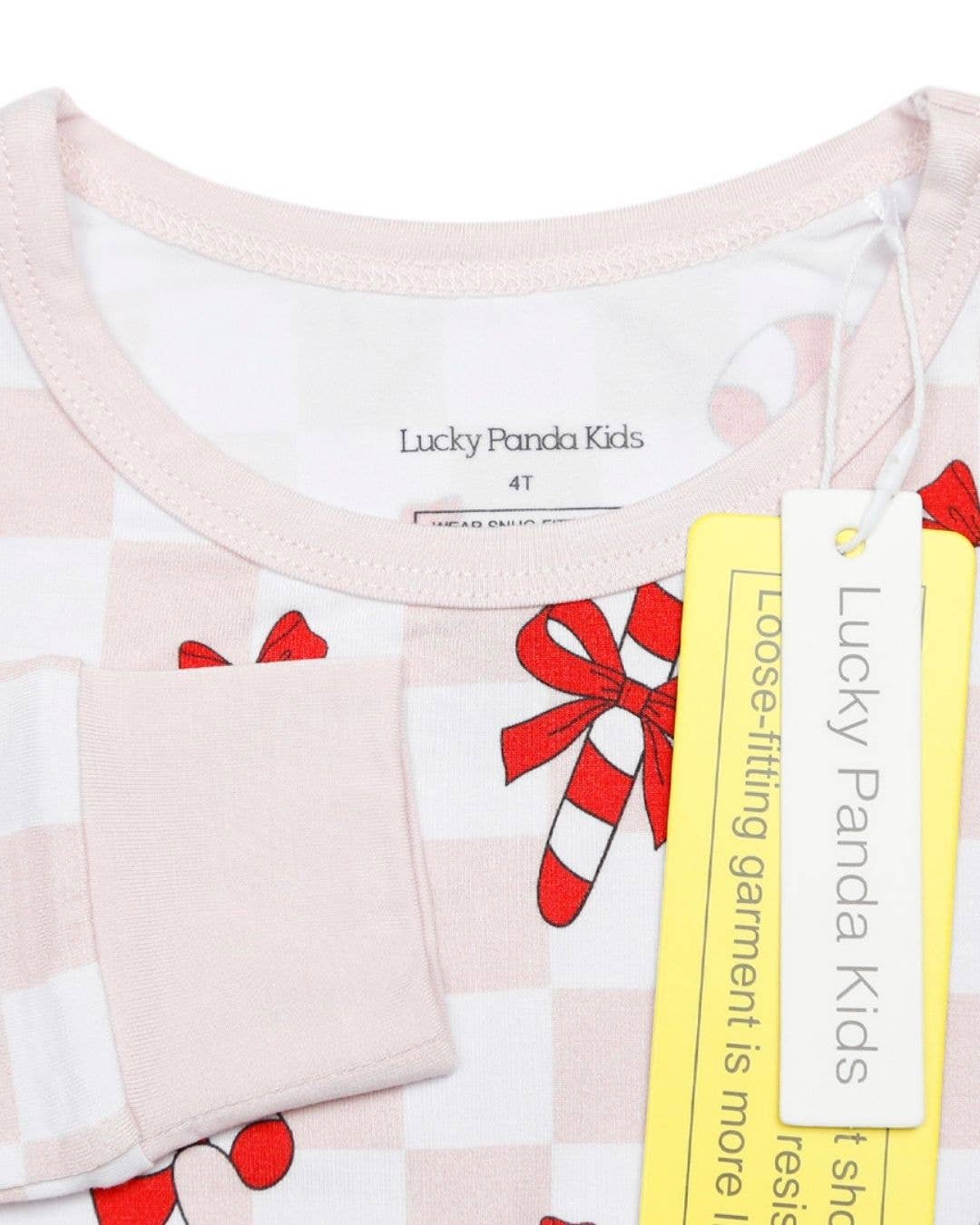 Christmas Bamboo Kids Two Piece Set | Bows & Candy Cane: 2T