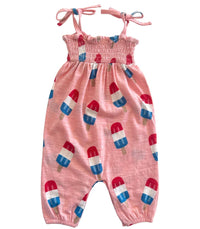 Popsicle Pink / Organic Smocked Jumpsuit (Baby - Kids): 5Y