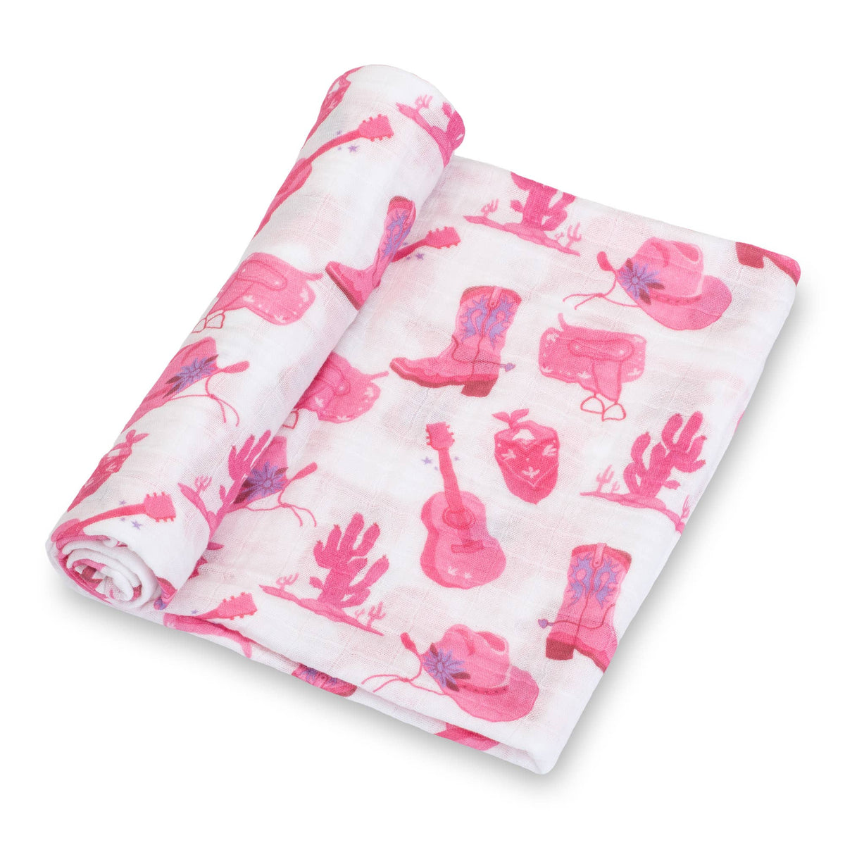 Baby Muslin Swaddle Blanket 47x47 Let's Go Girls