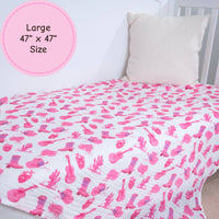 Baby Muslin Swaddle Blanket 47x47 Let's Go Girls