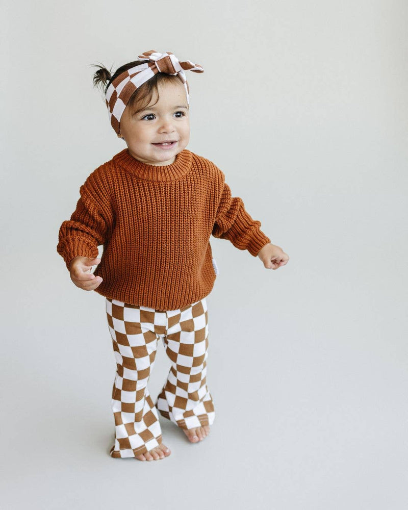 Checkered Flare Pants ||  Chocolate