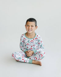 Christmas Bamboo Kids' Two Piece Set | Checkered Santa: 4T