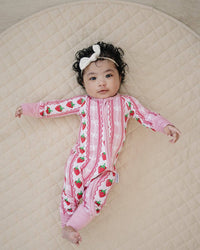 Bamboo Zip Romper | Strawberry: 18-24M