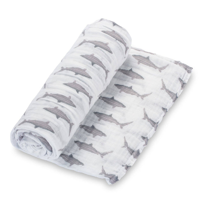 Baby Muslin Swaddle Blanket 47x47 Baby Shark