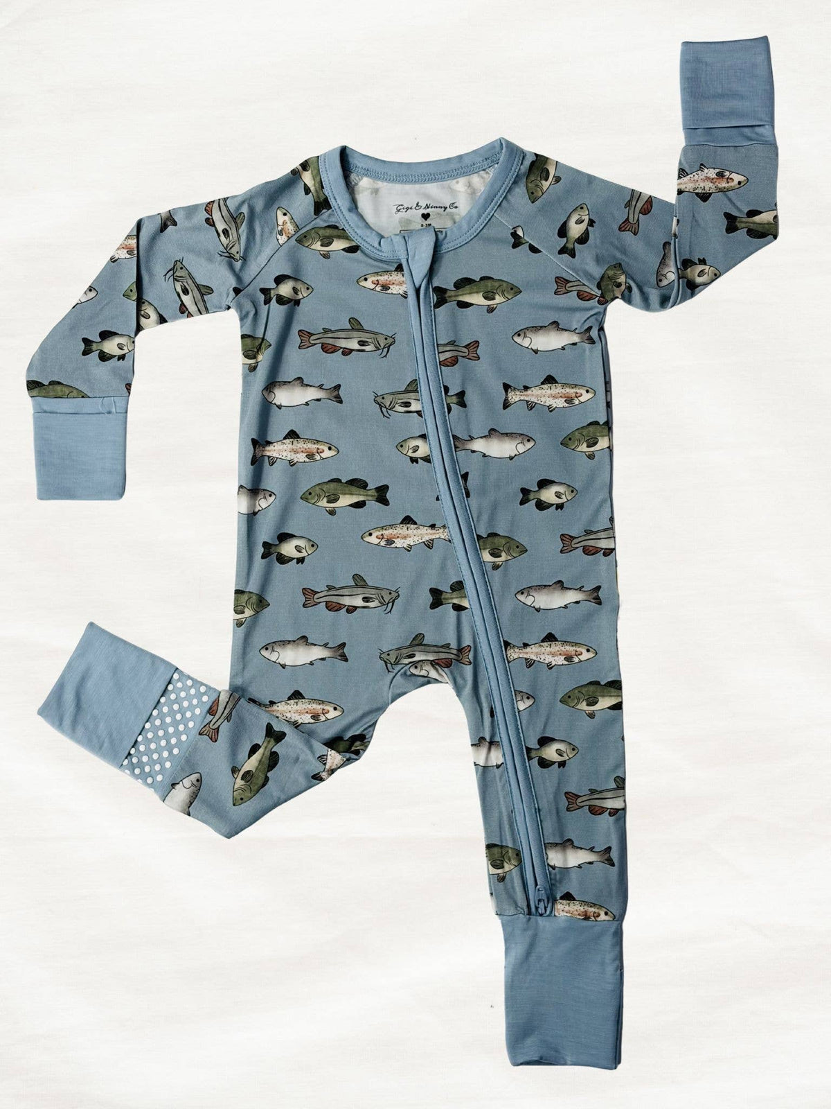 Fish Zippy Pajama: 0-3M