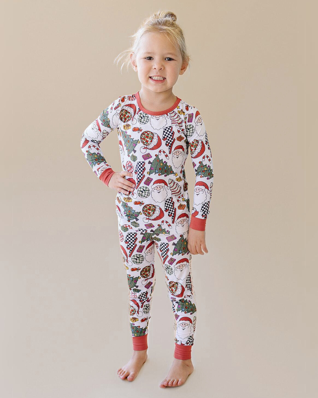 Bamboo Kids' Clothing Two Piece Set | Retro Christmas: 5T