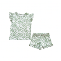 Two-Piece Short Set - Sage Ditsy Floral: 4T