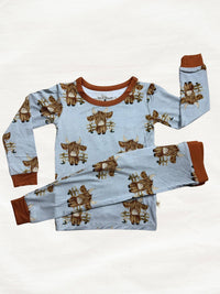Duke Highland Cow Two Piece Pajama: 2T