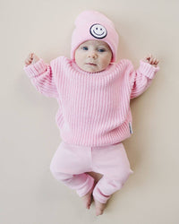 Chunky Knit Sweater | Pink: 3-4T