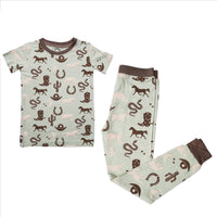 Giddyup Western Horse Bamboo Pajamas Kids Clothes: 10K