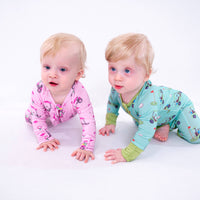 Bamboo Baby Convertible Ruffle Zipper Pajama Lil Miss Birdie: 03-06 Months