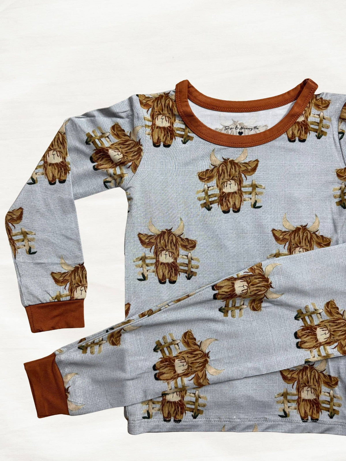 Duke Highland Cow Two Piece Pajama: 2T