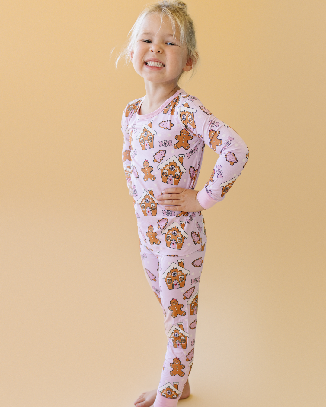 Christmas Kids Bamboo Two Piece Set | Gingerbread Cookies: 8-9Y