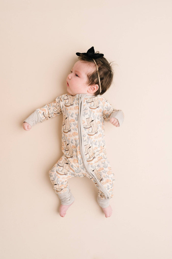 Floral Cowgirl Bamboo Sleeper: 6-12M