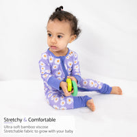 Bamboo Baby Convertible Zipper Pajama Lazy Daisy: 0-3 Months