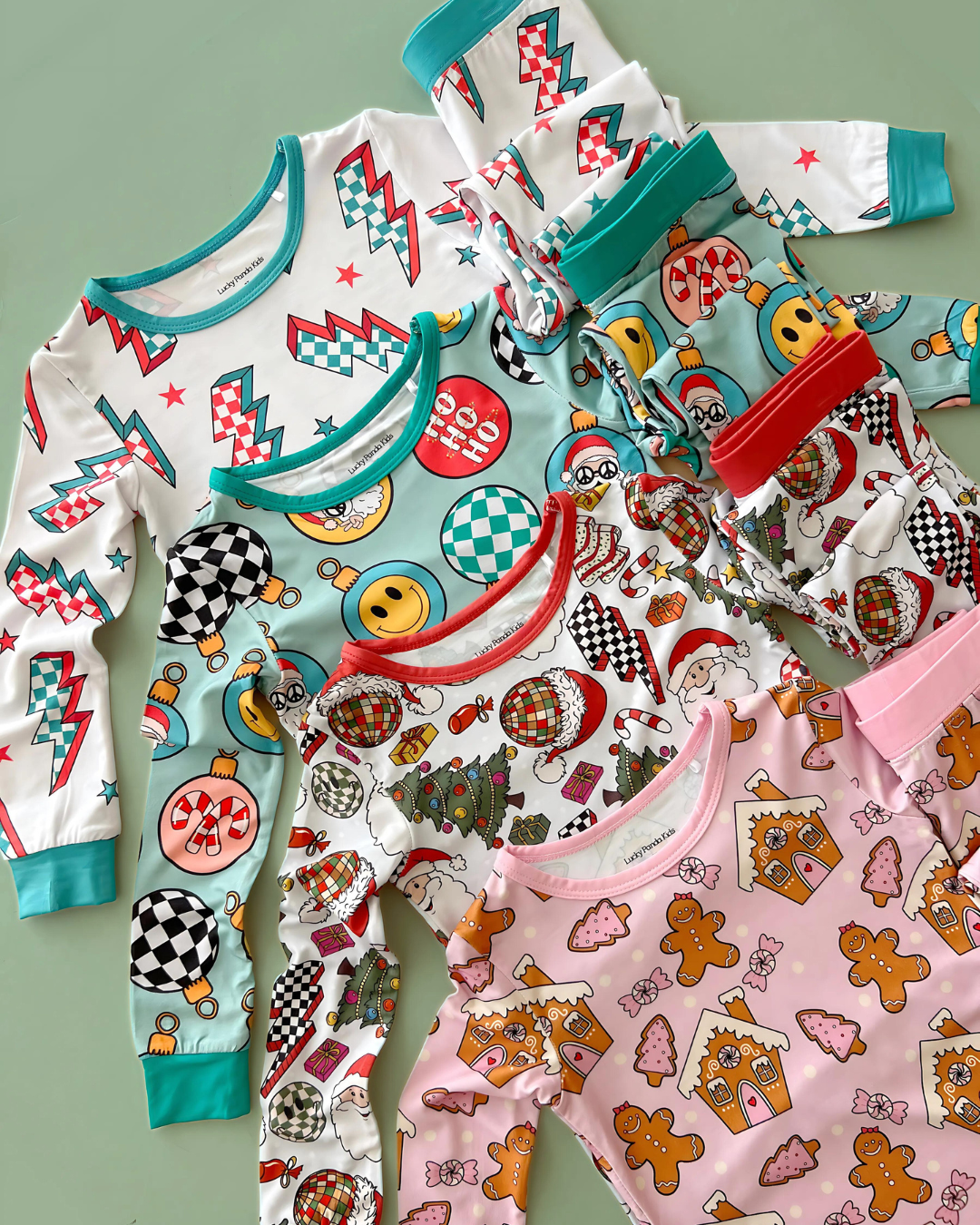 Bamboo Kids' Clothing Two Piece Set | Retro Christmas: 6-7Y