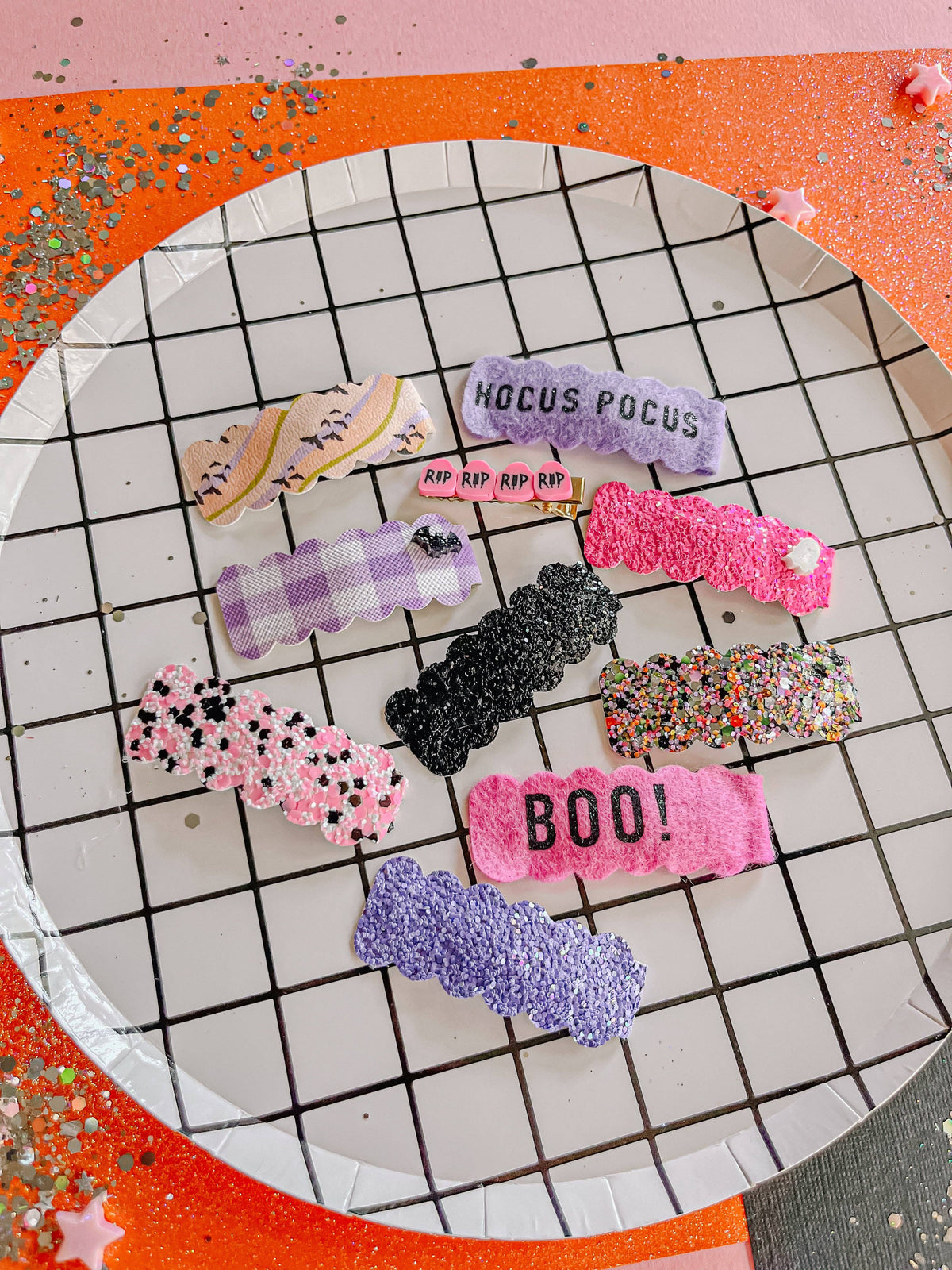 Halloween Single Snap Clip: Pink Ghost Glitter