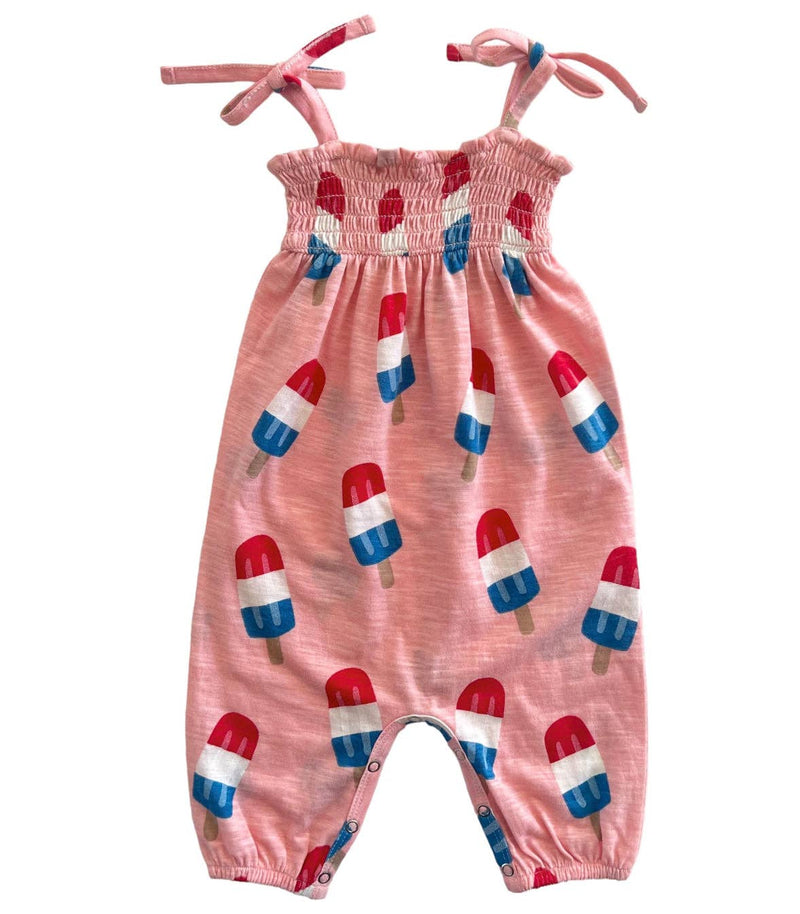 Popsicle Pink / Organic Smocked Jumpsuit (Baby - Kids): 3Y