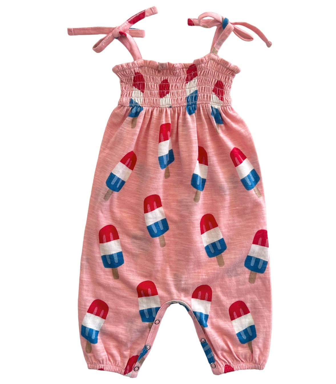 Popsicle Pink / Organic Smocked Jumpsuit (Baby - Kids): 6Y