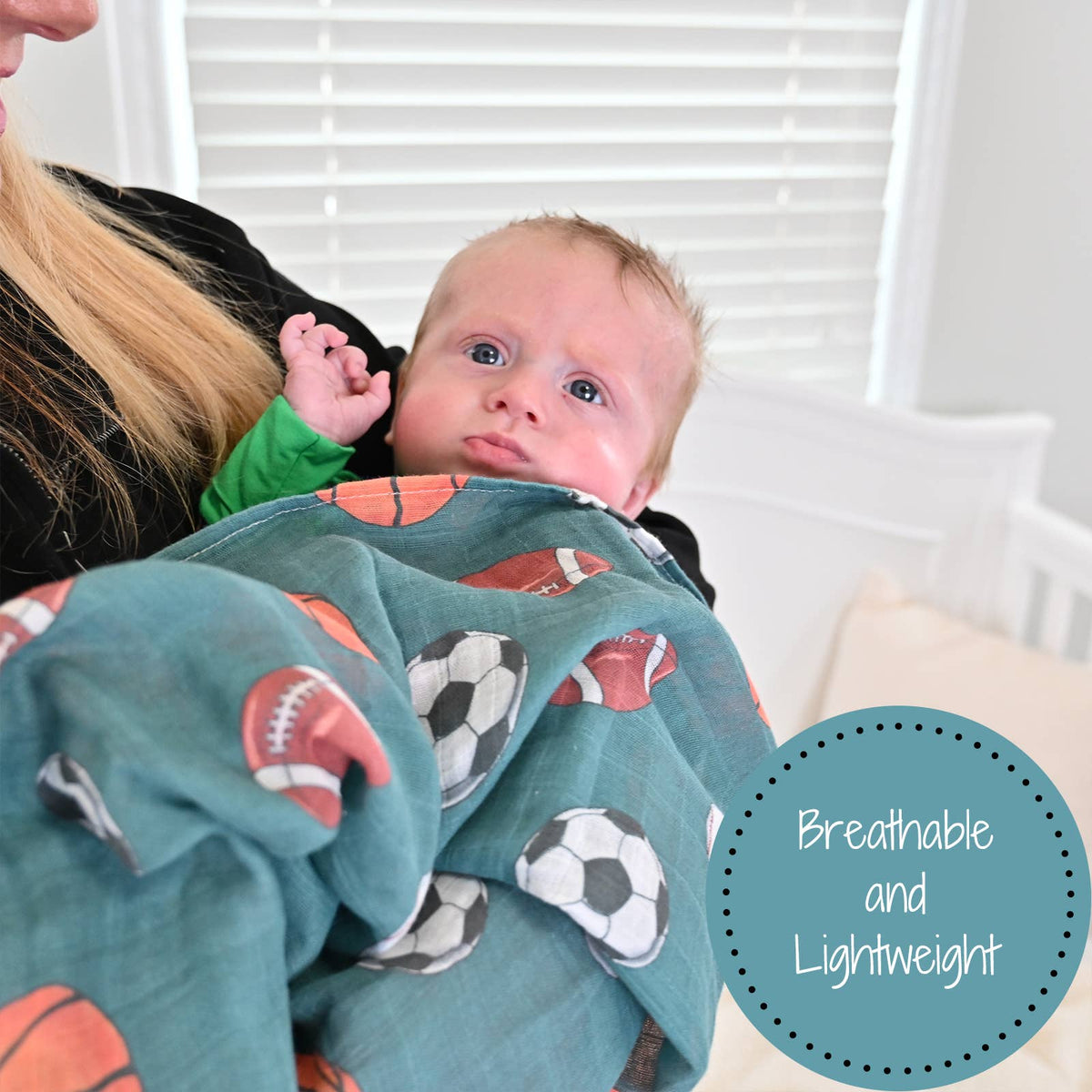 Baby Muslin Swaddle Blanket 47x47 Little Boos