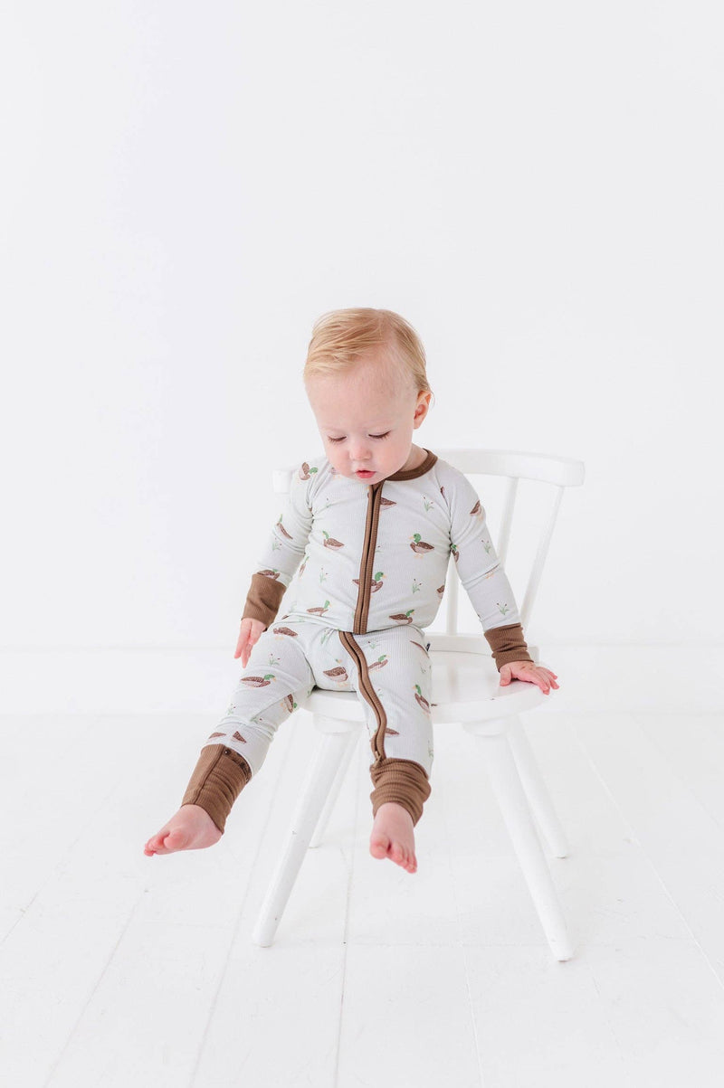Duck, Duck Cute Ribbed Convertible Footies: 0-3 Months