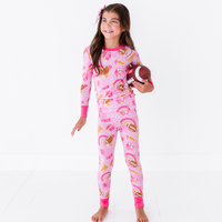 On Game Days We Wear Pink Kid Pajamas: 2T