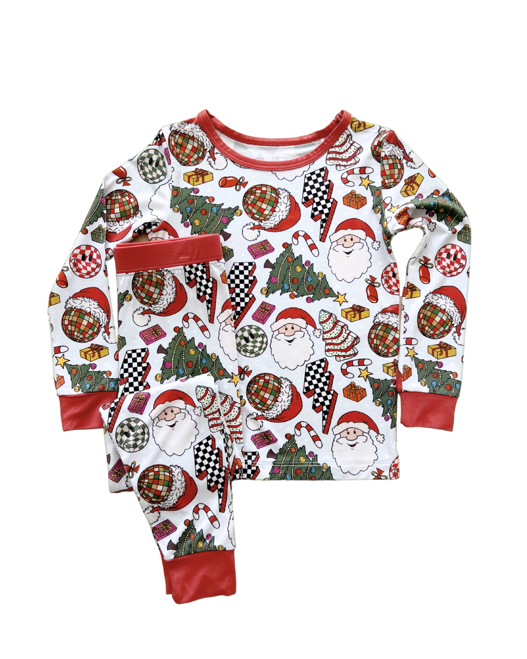 Bamboo Kids' Clothing Two Piece Set | Retro Christmas: 8-9Y