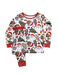 Bamboo Kids' Clothing Two Piece Set | Retro Christmas: 6-7Y