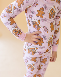 Christmas Kids Bamboo Two Piece Set | Gingerbread Cookies: 8-9Y