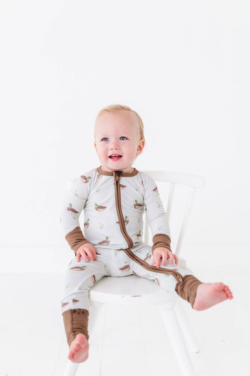 Duck, Duck Cute Ribbed Convertible Footies: 18-24 Months